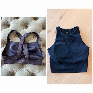 Old Navy Women's Sports Bras Set, Size Small S Black Navy Blue Bundle